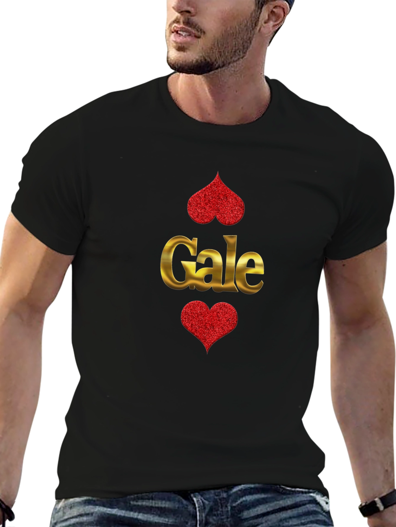 Gale Hearts Black T-Shirt - Unique Design