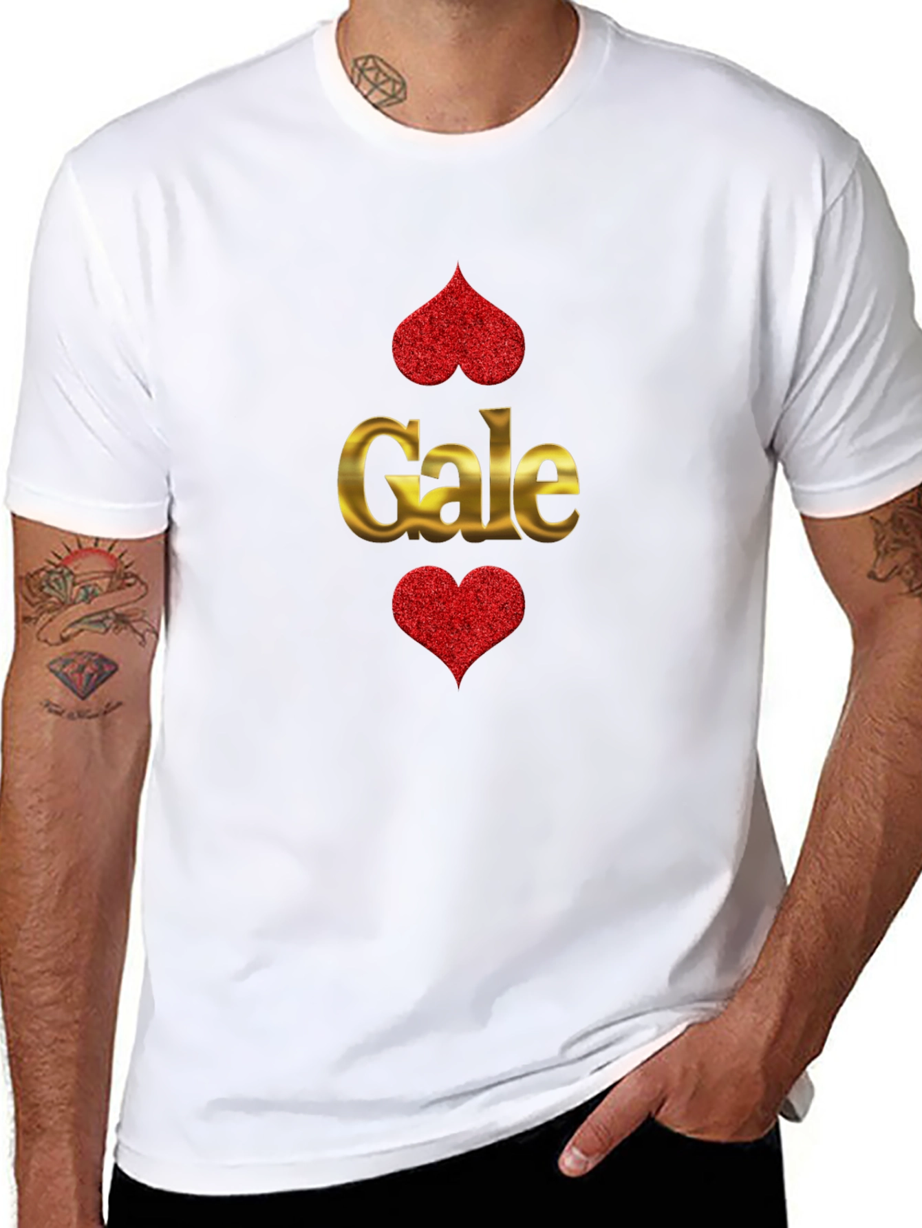 Gale Hearts Black T-Shirt - Unique Design