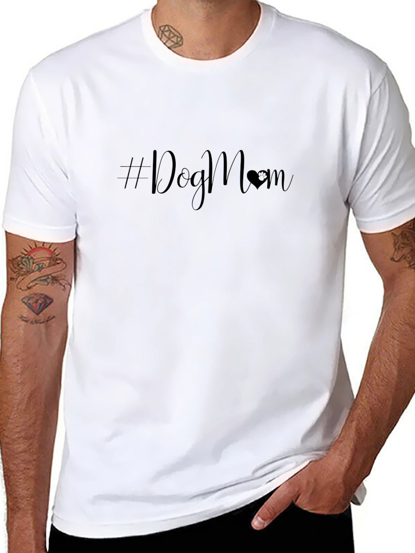#DogMom Black T-Shirt - Stylish Dog Lover Apparel