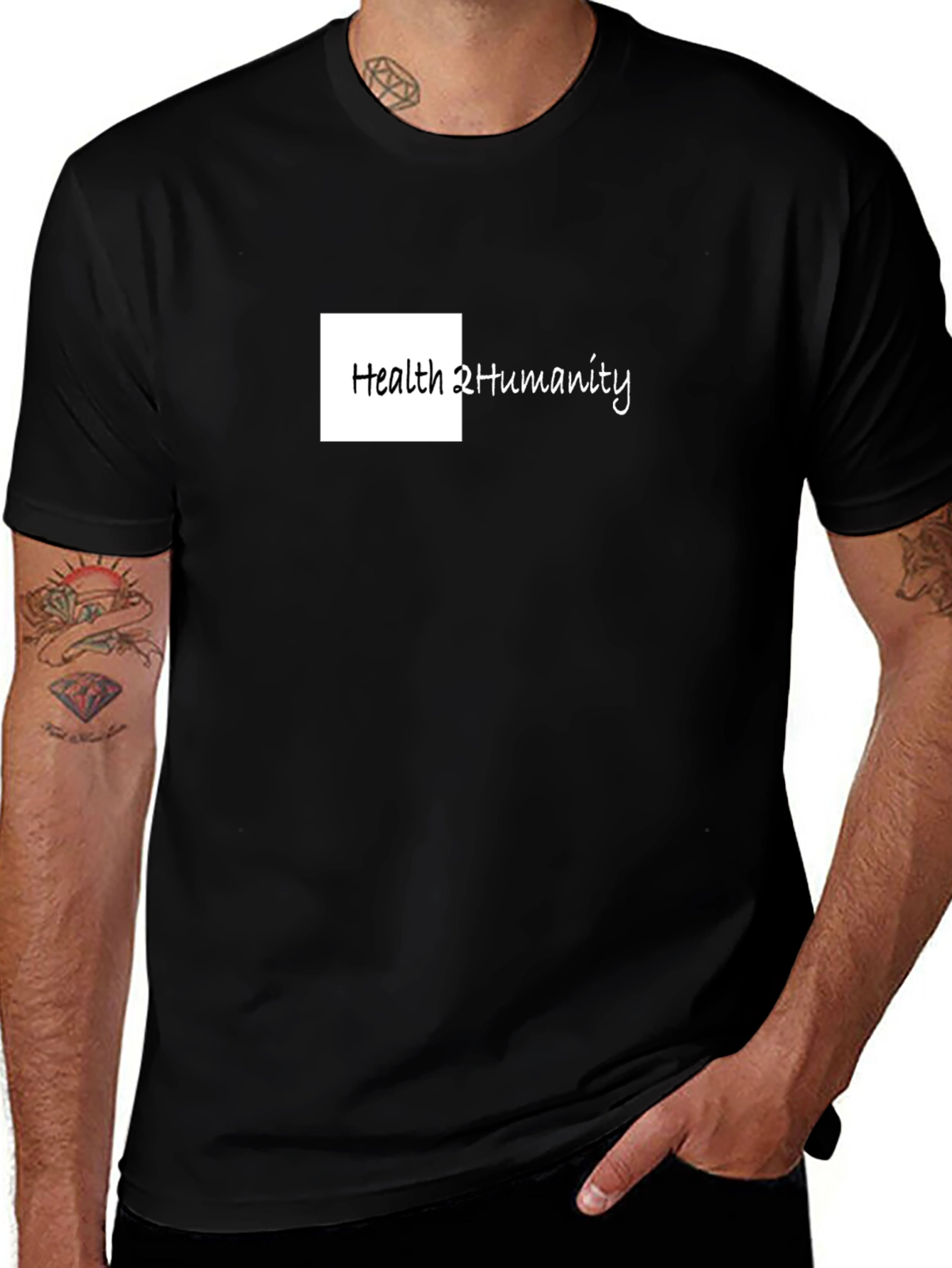 Health & Humanity Graphic Black T-Shirt
