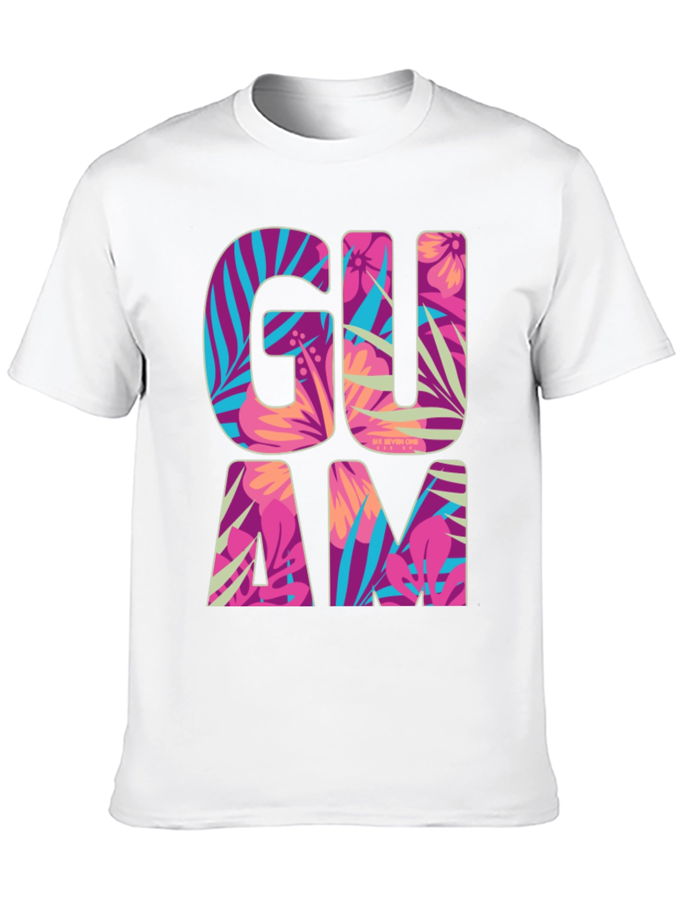 Guam Tropical Floral T-Shirt Island Souvenir Tee