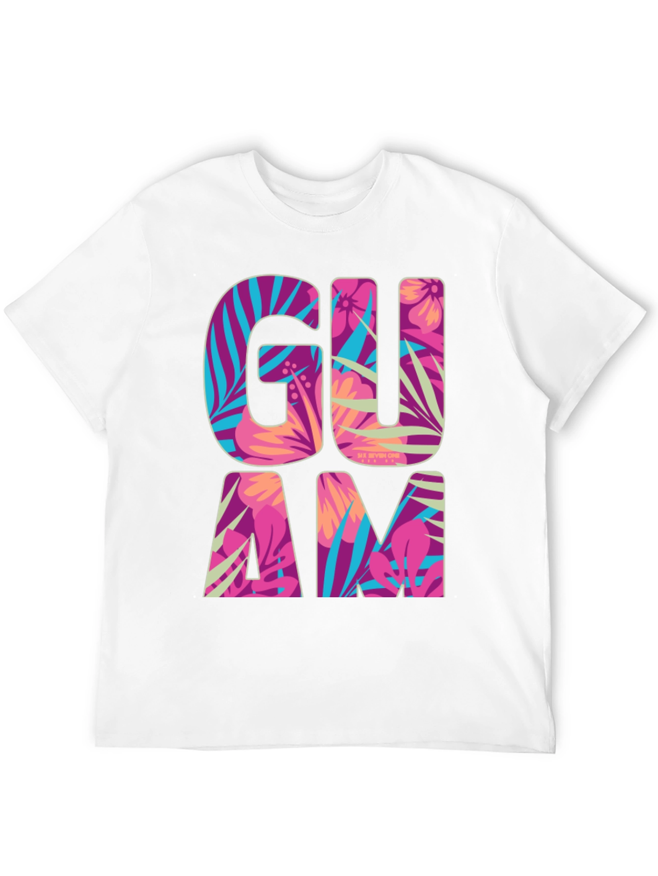 Guam Tropical Floral T-Shirt Island Souvenir Tee
