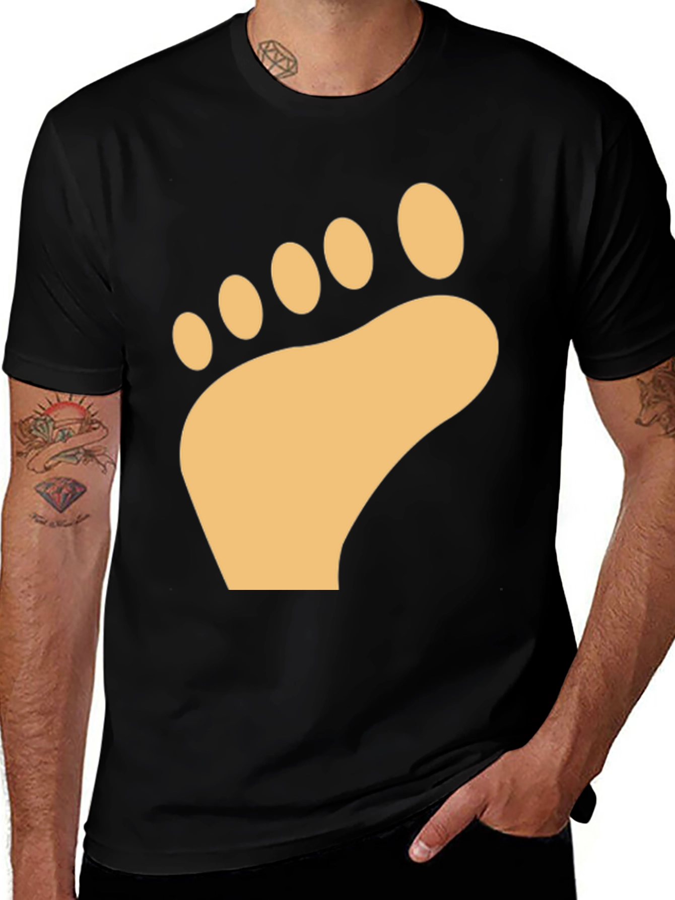 Barefoot Print T-Shirt - Soft Cotton Comfort