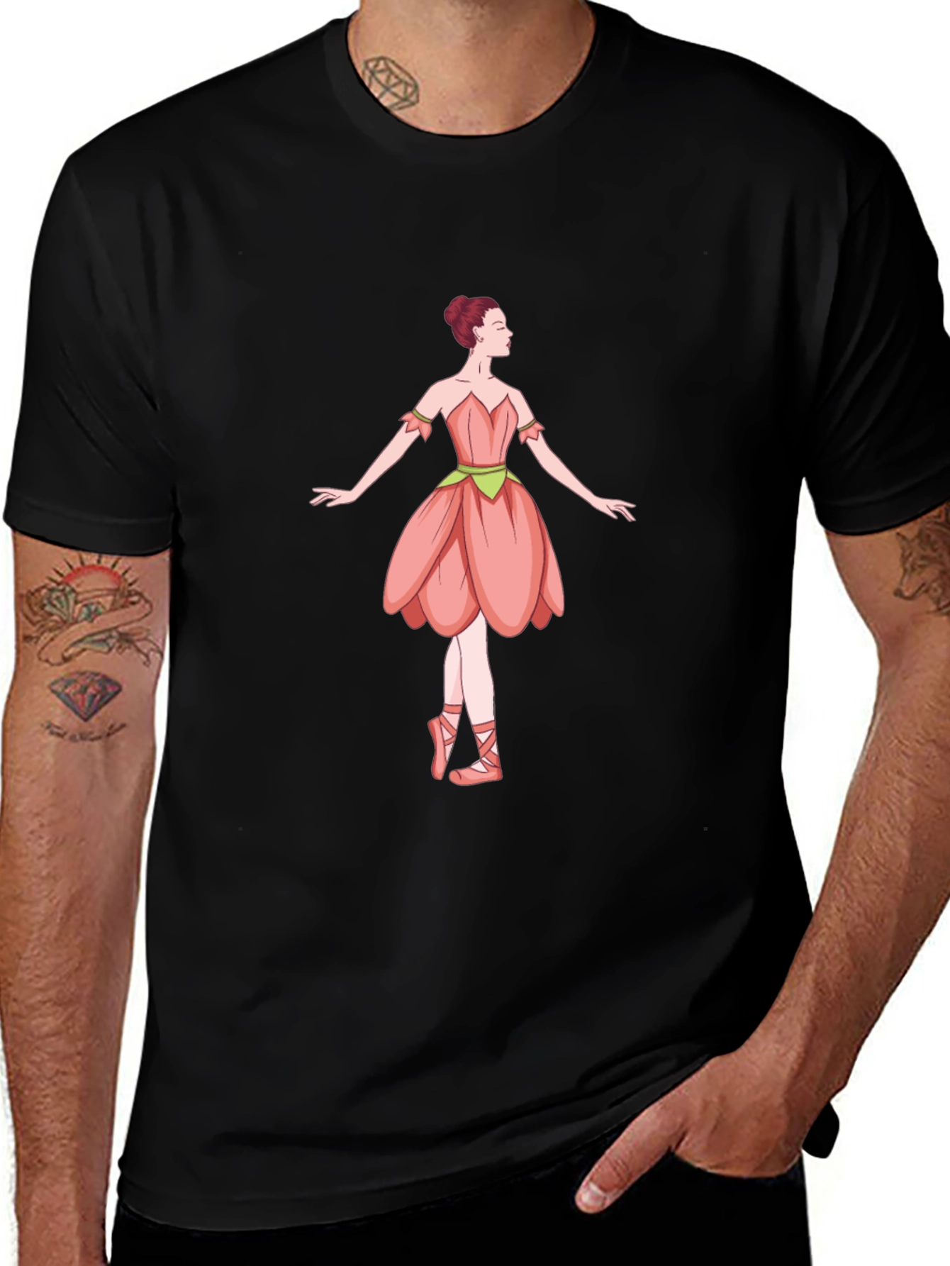 Ballerina Graphic T-Shirt - Black