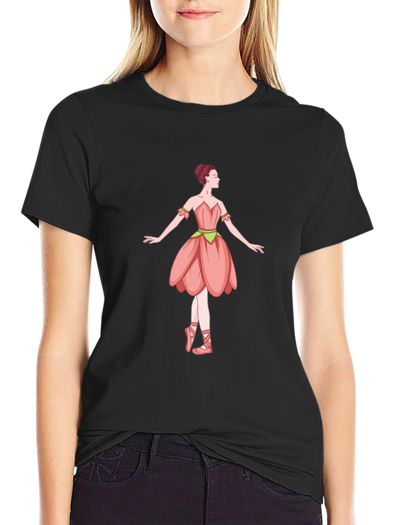 Ballerina Graphic T-Shirt - Black