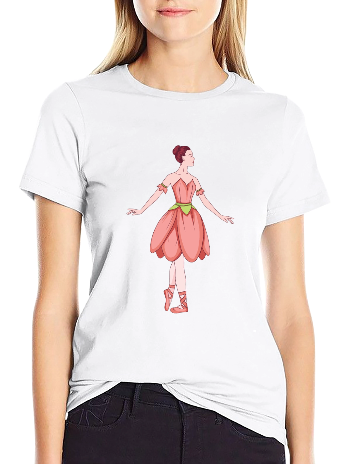Ballerina Graphic T-Shirt - Black