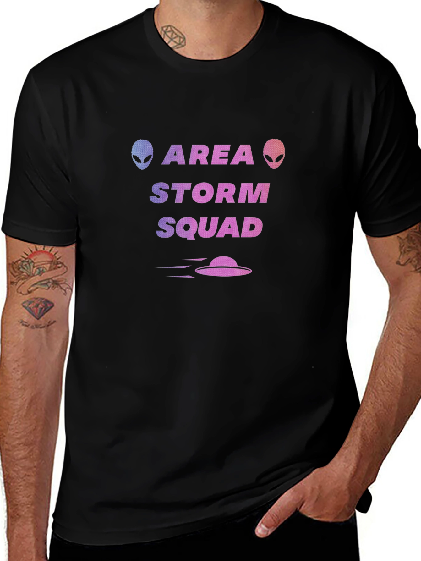 Area Storm Squad Alien Graphic Black T-Shirt