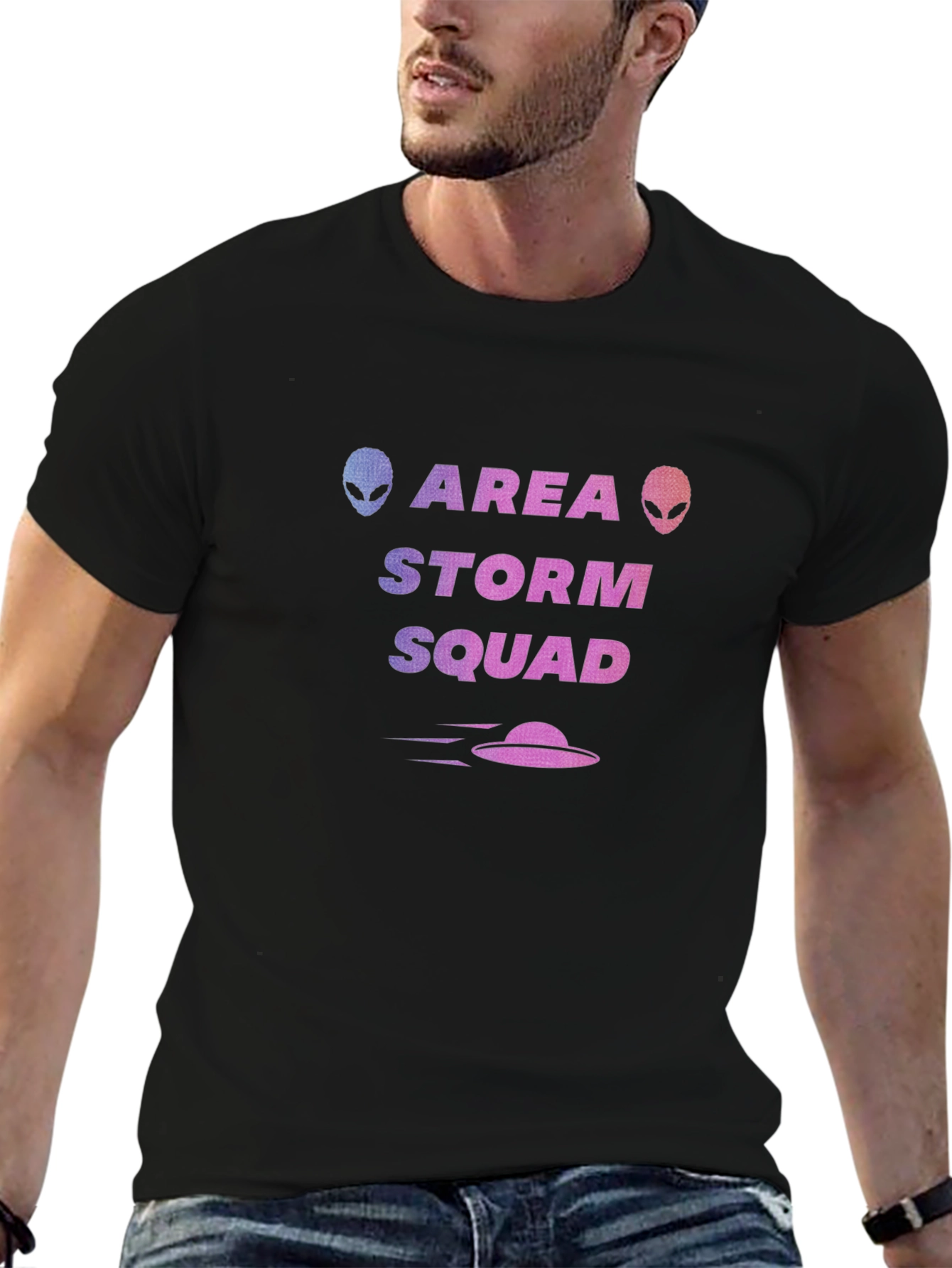 Area Storm Squad Alien Graphic Black T-Shirt
