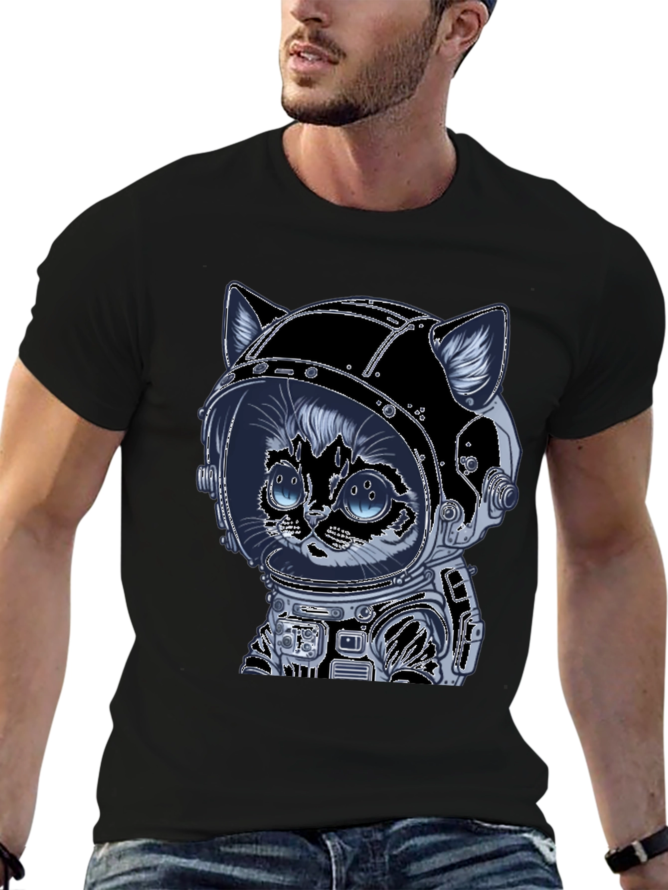 Astronaut Cat T-Shirt - Space Explorer Kitten Tee