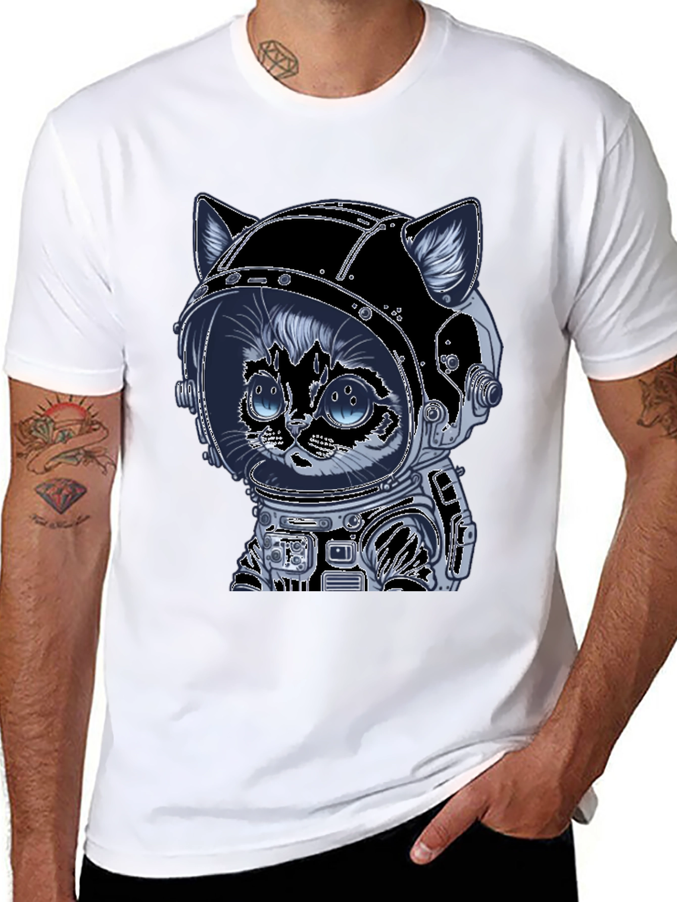Astronaut Cat T-Shirt - Space Explorer Kitten Tee