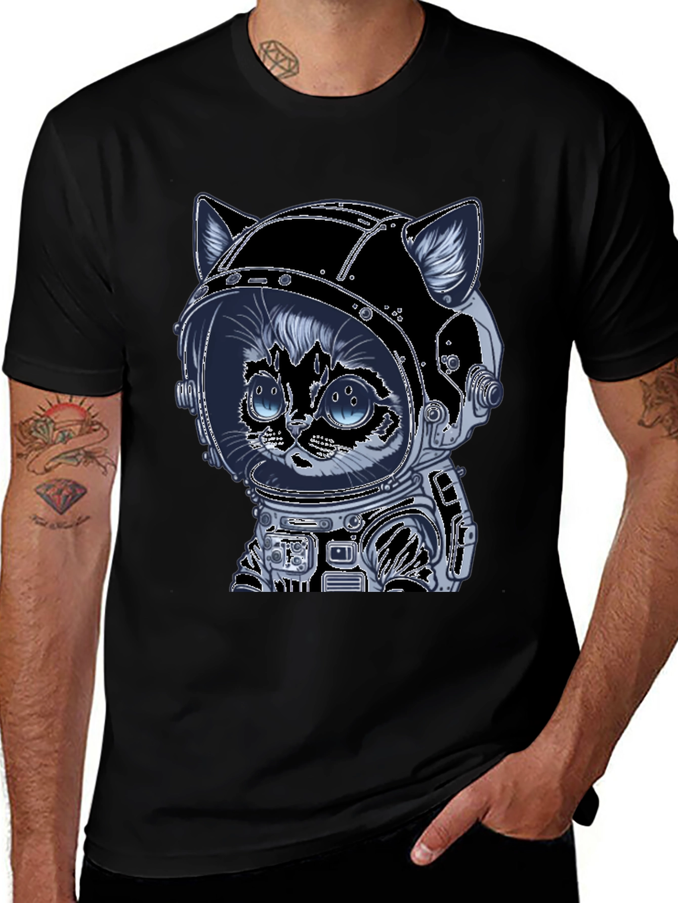 Astronaut Cat T-Shirt - Space Explorer Kitten Tee