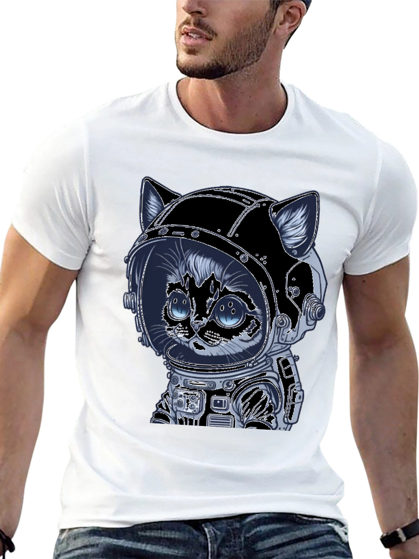 Astronaut Cat T-Shirt - Space Explorer Kitten Tee