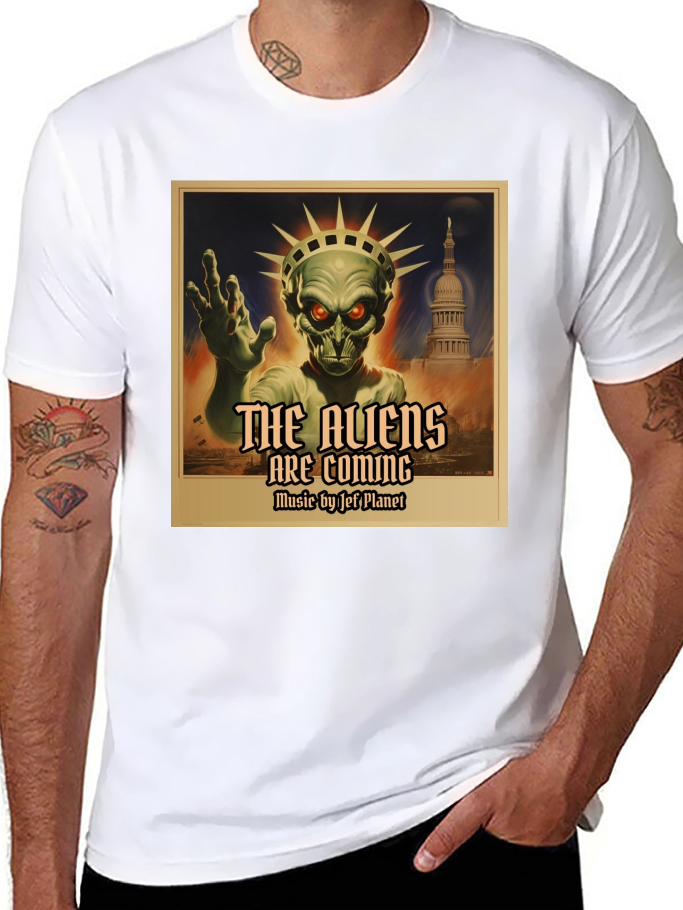 Aliens Are Coming T-Shirt: Jeff Planet Music