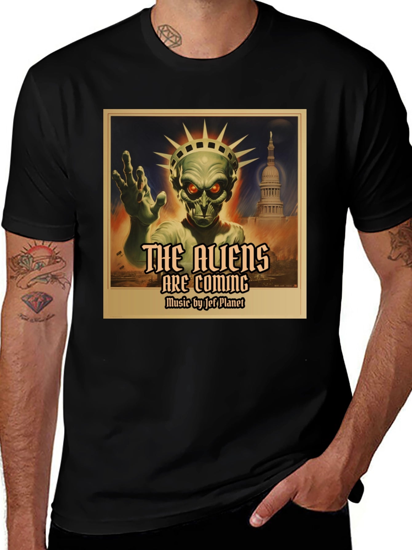 Aliens Are Coming T-Shirt: Jeff Planet Music