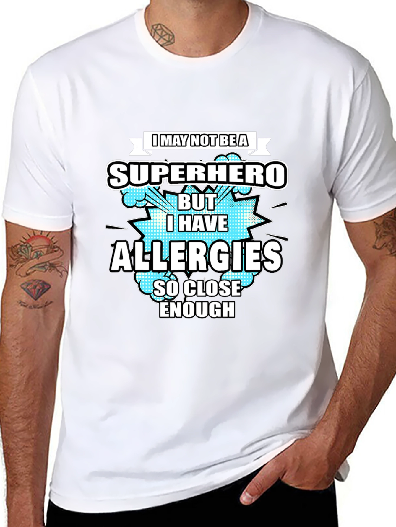 Allergies Superhero T-Shirt Funny Allergy Humor Tee