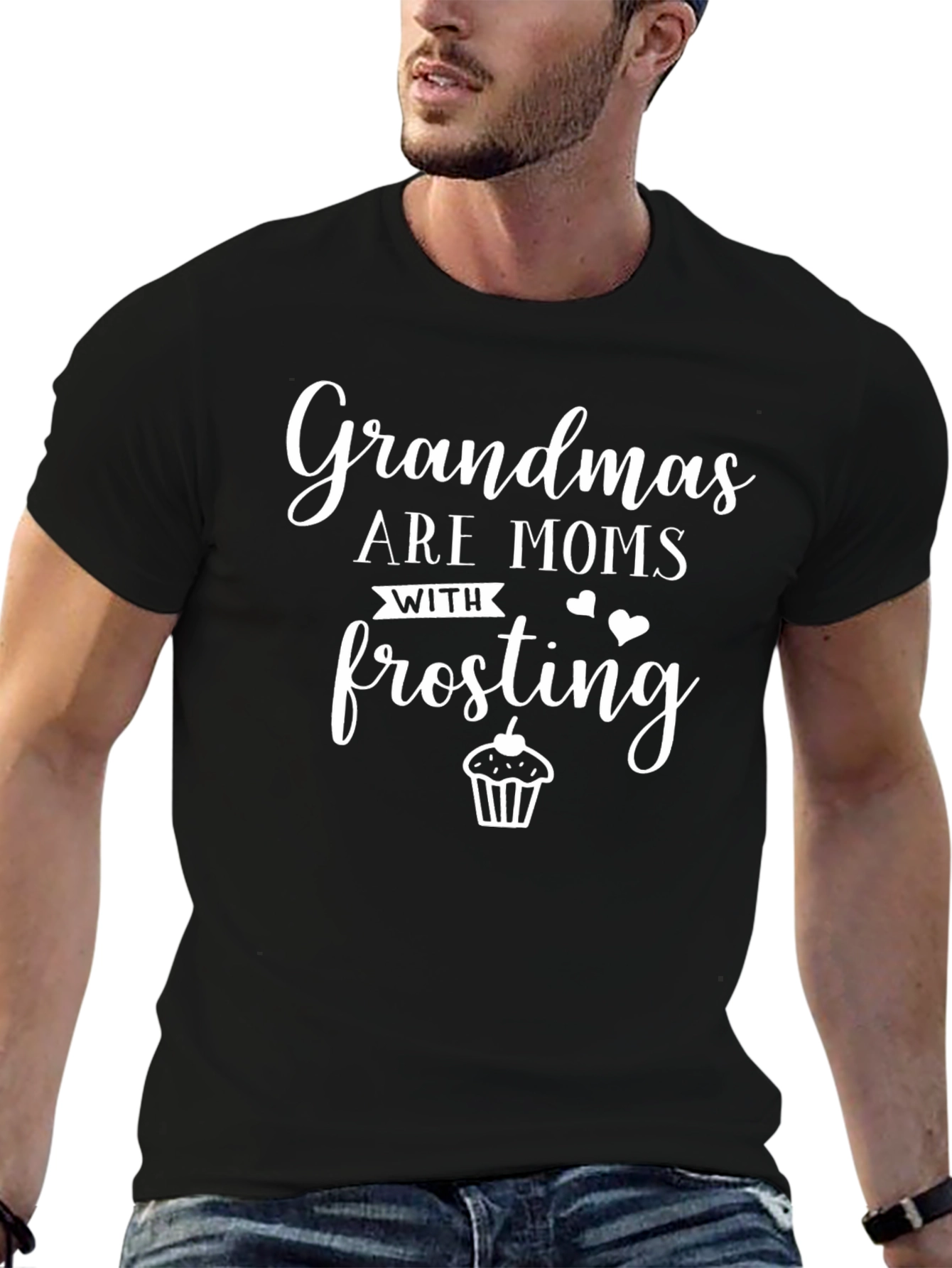 Grandmas are Moms with Frosting Black T-Shirt