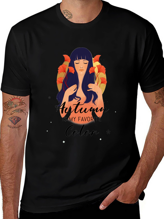 Autumn Is My Favorite Colon T-Shirt - Unisex Black Tee