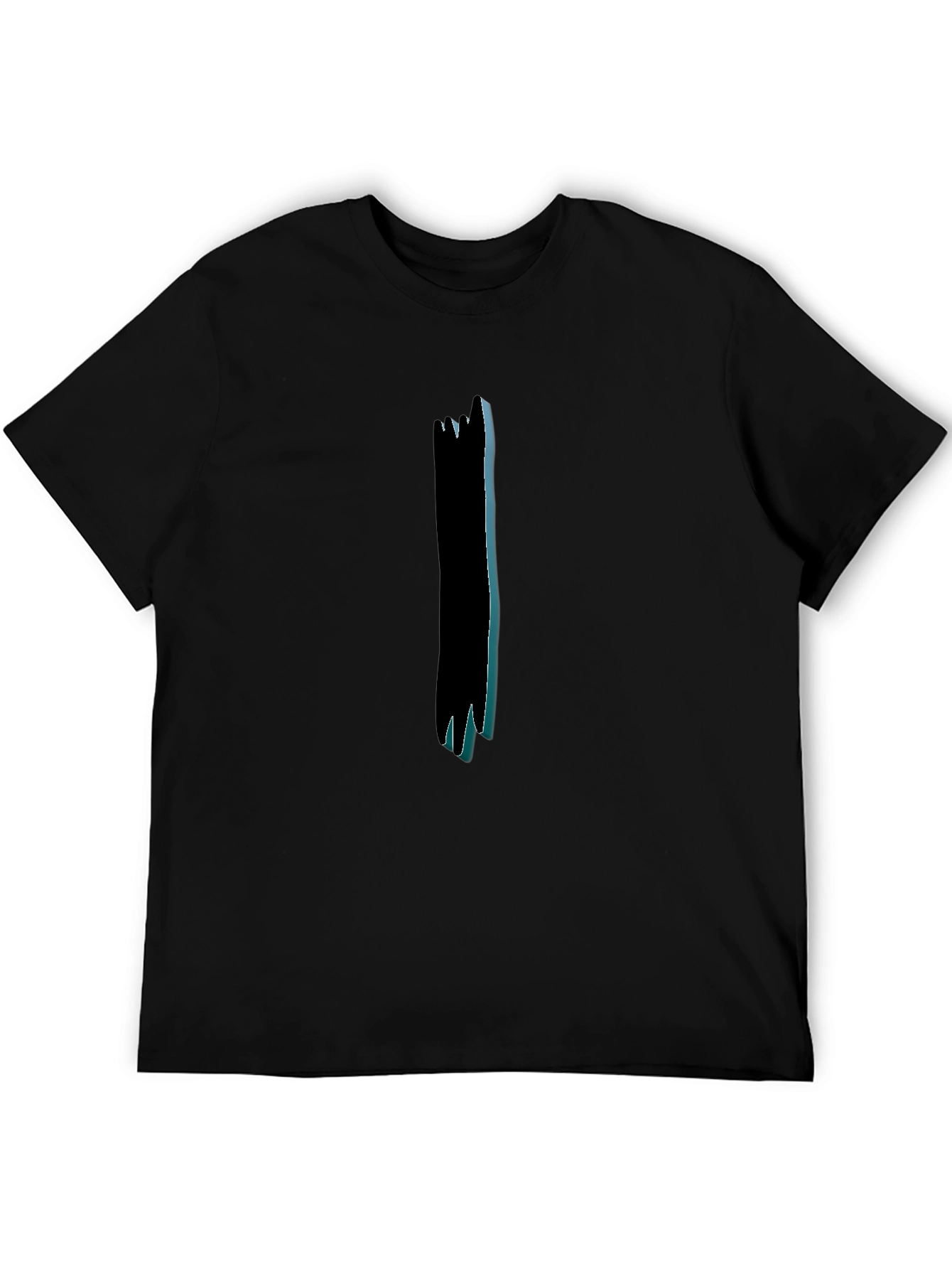 Abstract Graphic Print Black Cotton Mens T-Shirt
