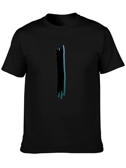 Abstract Graphic Print Black Cotton Mens T-Shirt