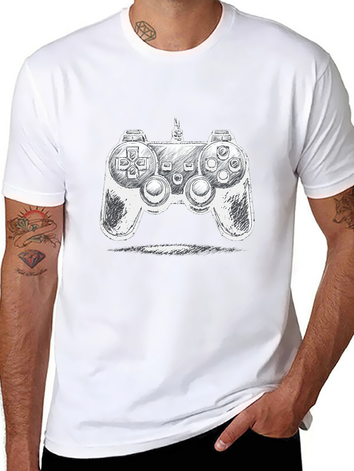 Gamer Console Graphic Tee - Stylish Black T-Shirt