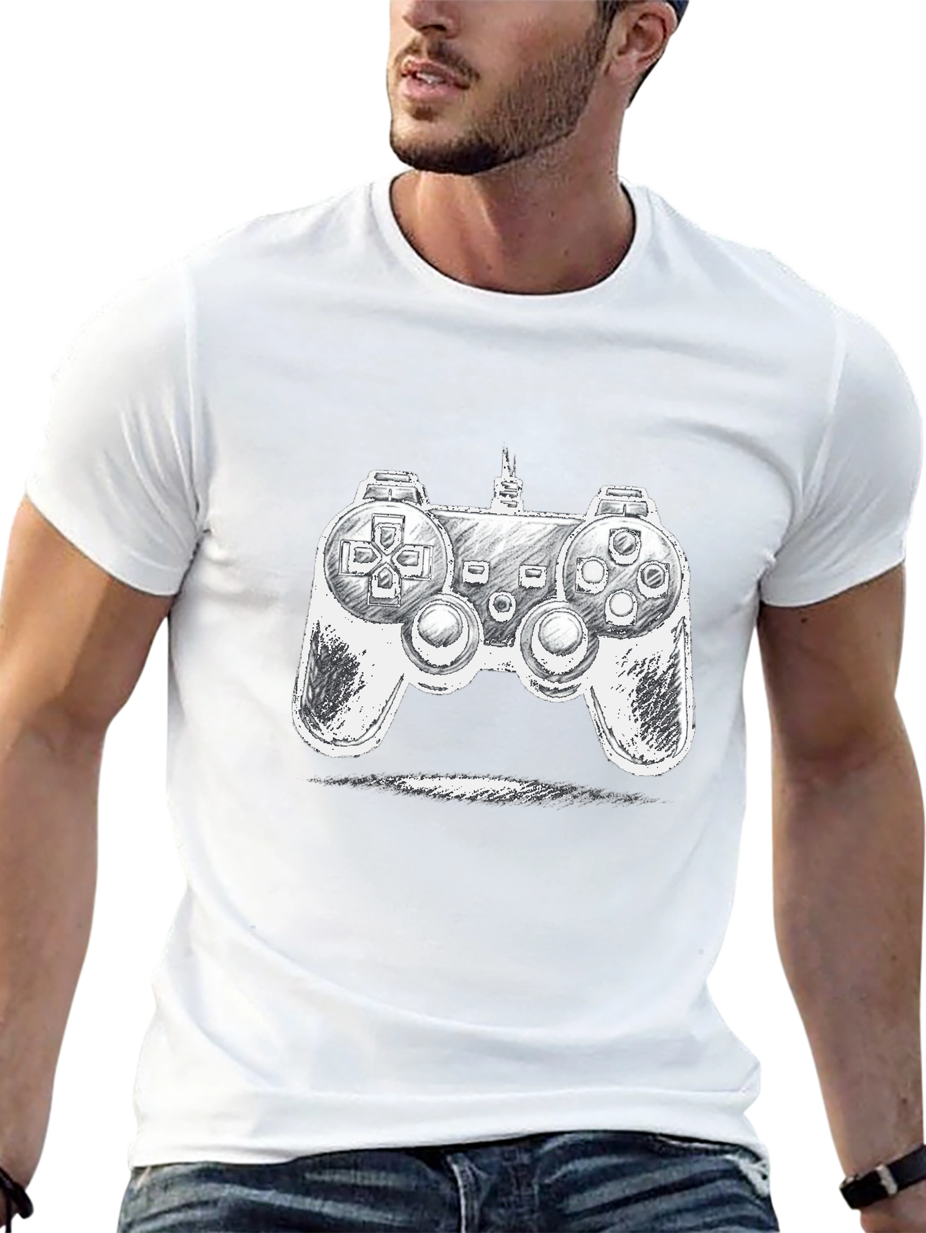 Gamer Console Graphic Tee - Stylish Black T-Shirt