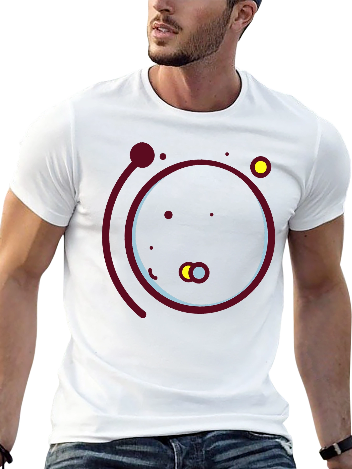 Abstract Solar System Graphic Tee - Black