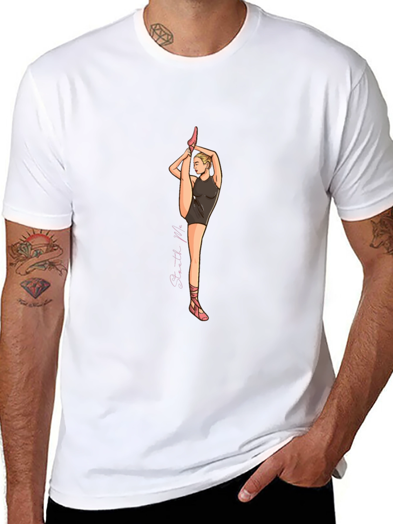 Ballerina Graphic Tee - Black Cotton Blend