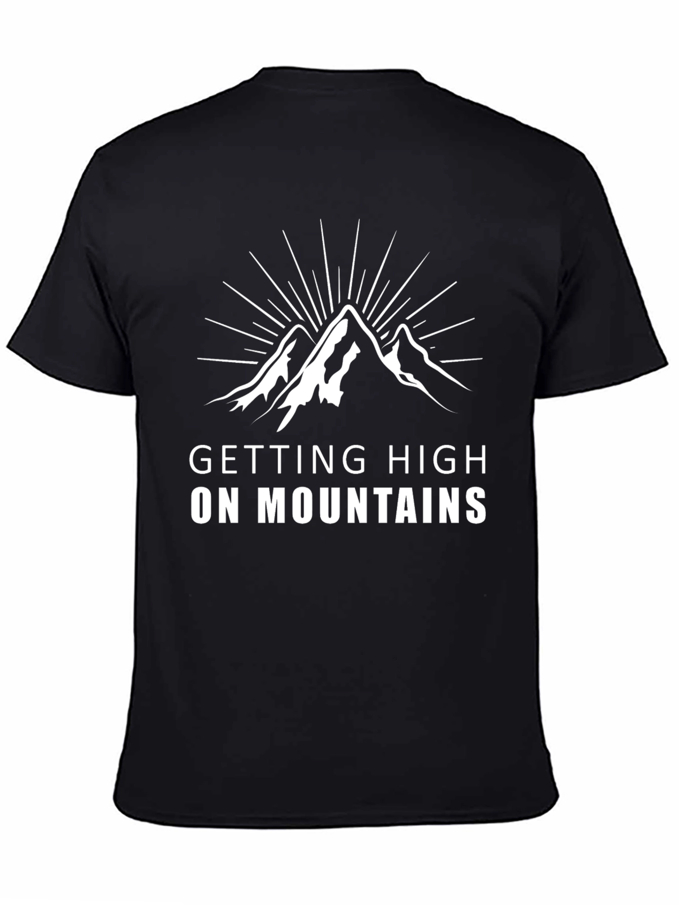 Getting High on Mountains Black Graphic T-Shirt