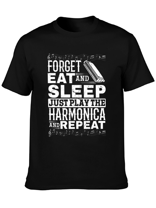 Harmonica Player T-Shirt: Forget Eat Sleep Play Repeat