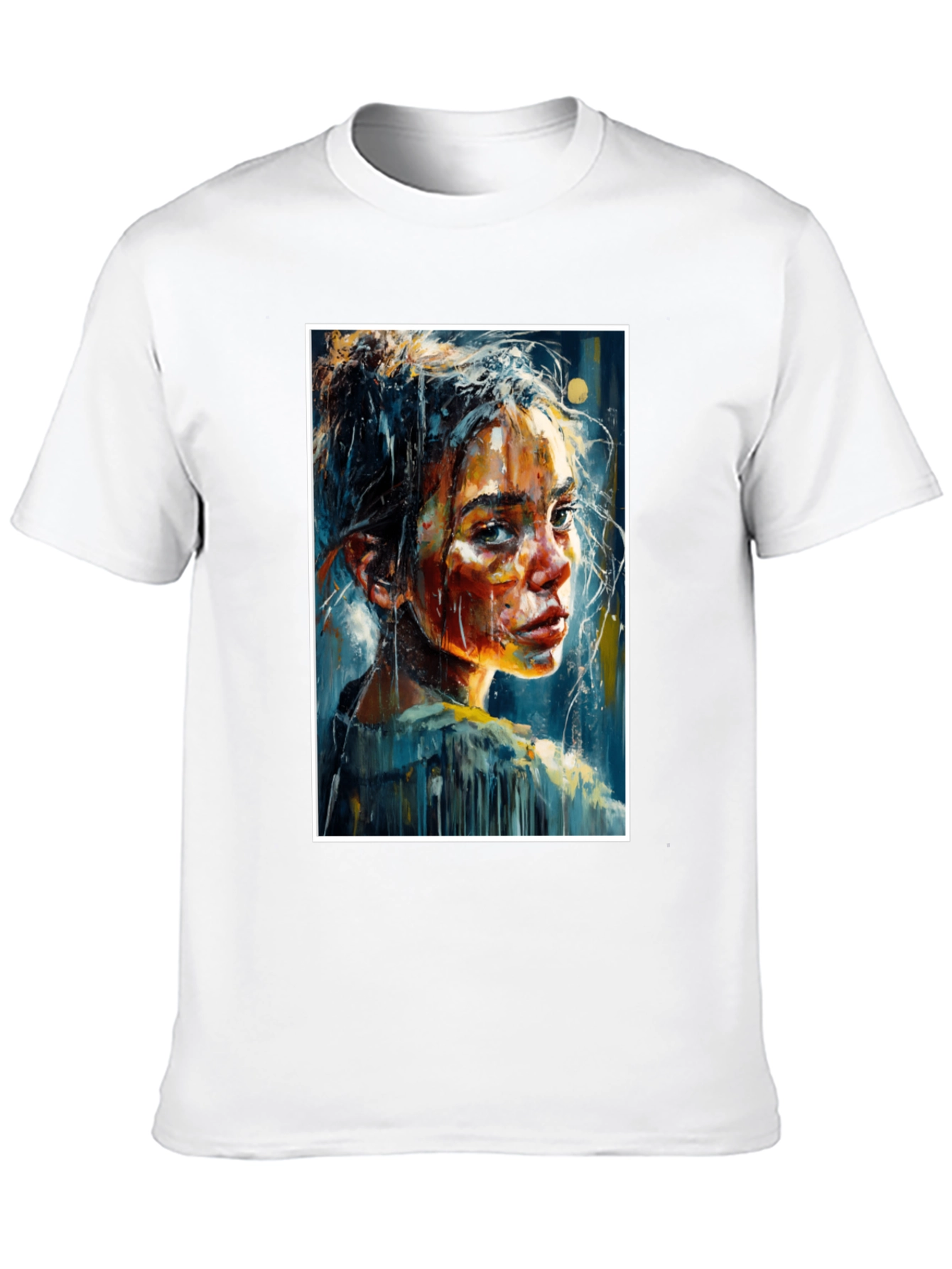 Artistic Portrait Tee - Expressive Brushstroke Design