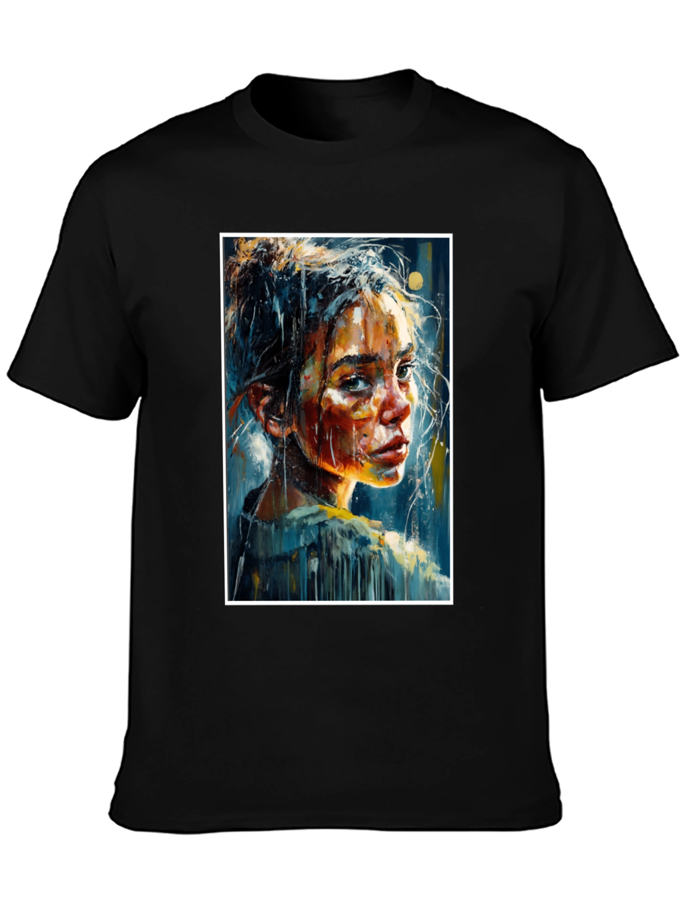 Artistic Portrait Tee - Expressive Brushstroke Design