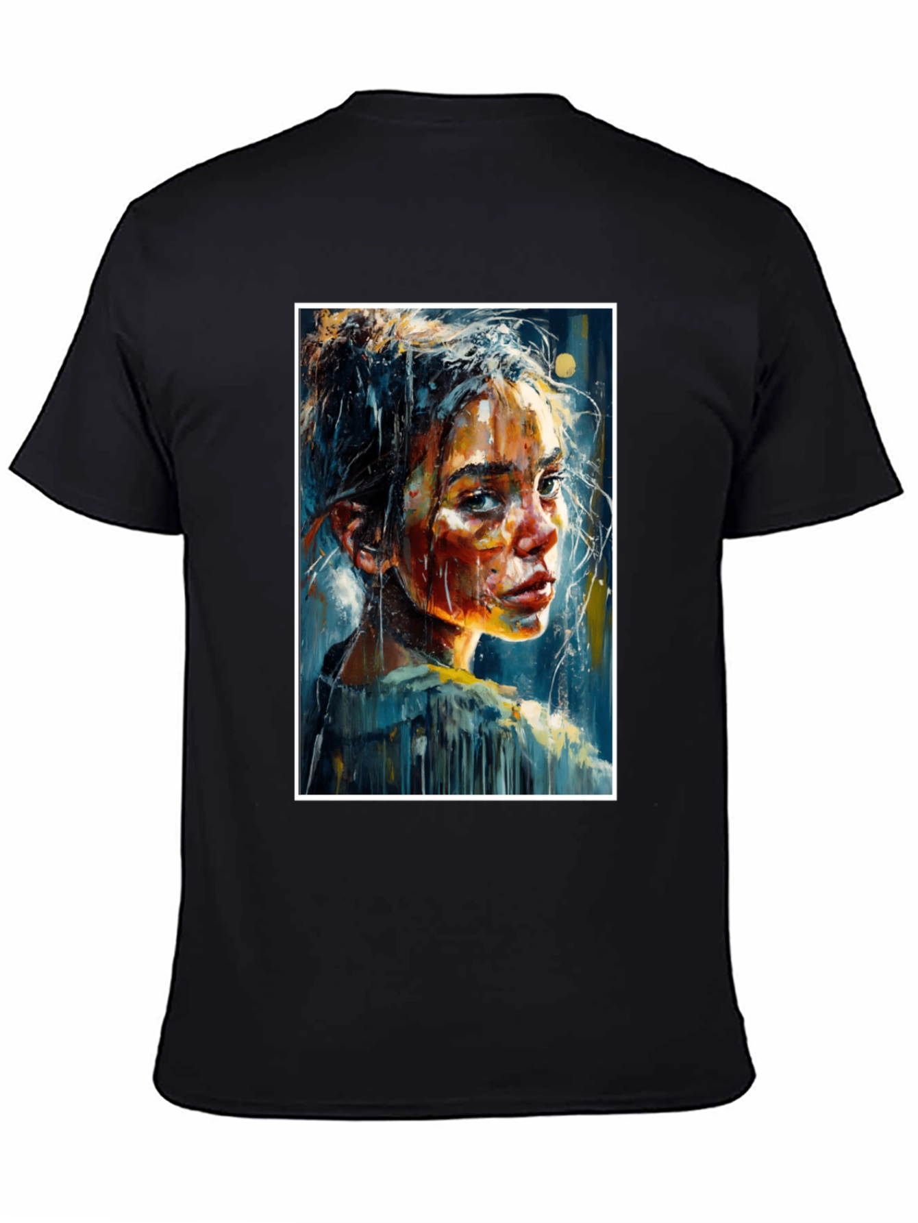 Artistic Portrait Tee - Expressive Brushstroke Design