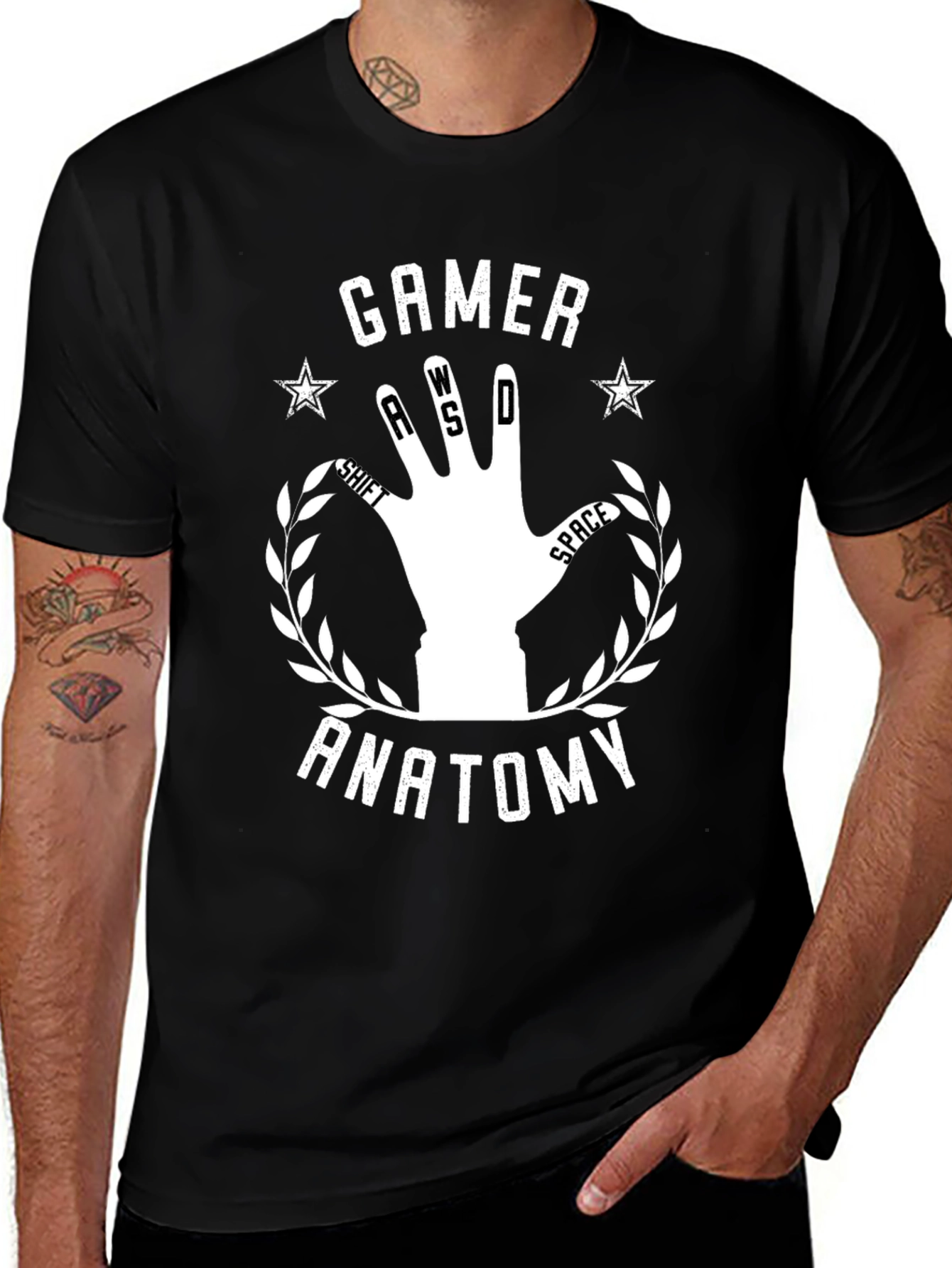 Gamer Anatomy T-Shirt - Gaming Hand Design