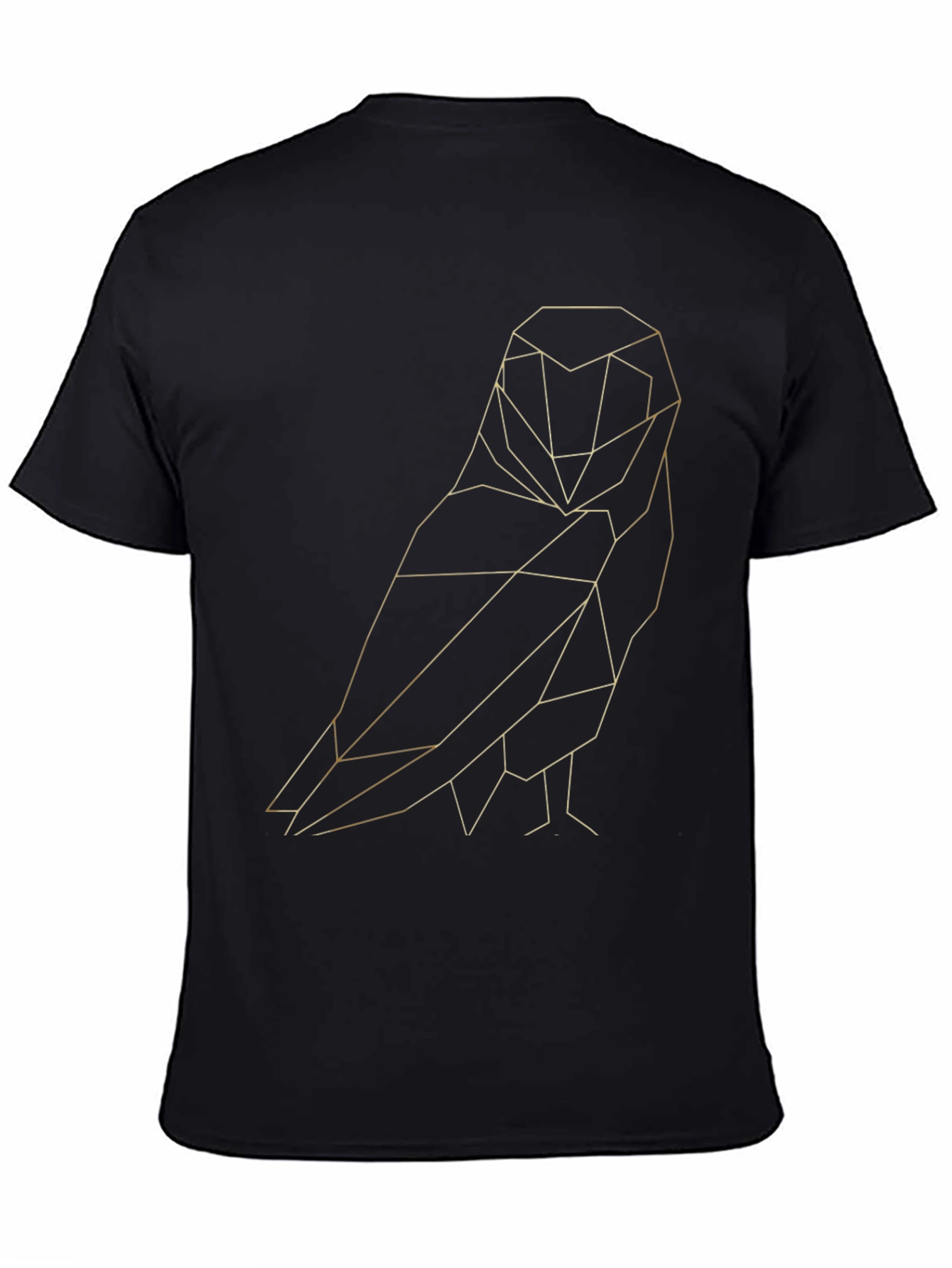 Geometric Owl Graphic Tee - Stylish Mens Black T-Shirt