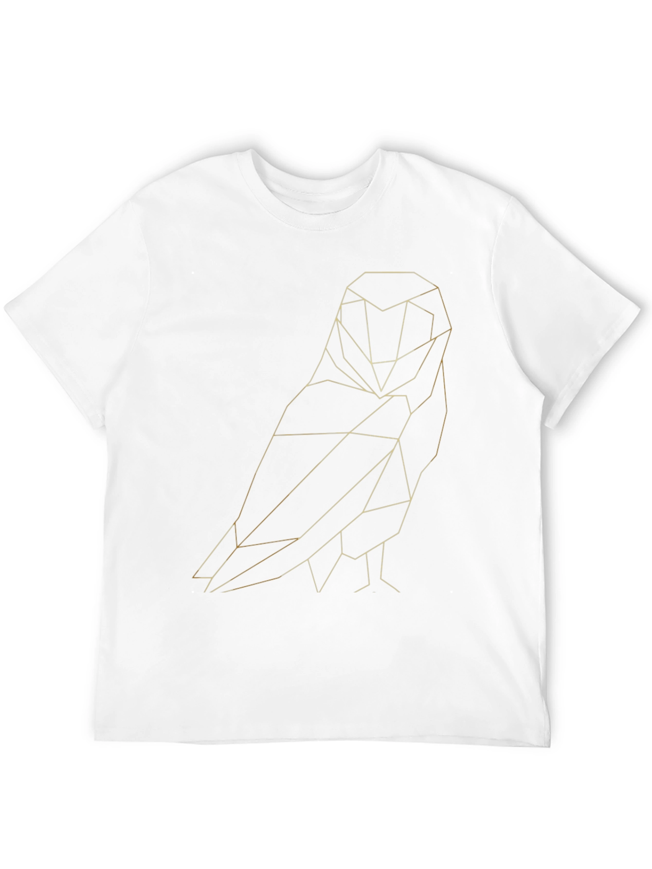 Geometric Owl Graphic Tee - Stylish Mens Black T-Shirt