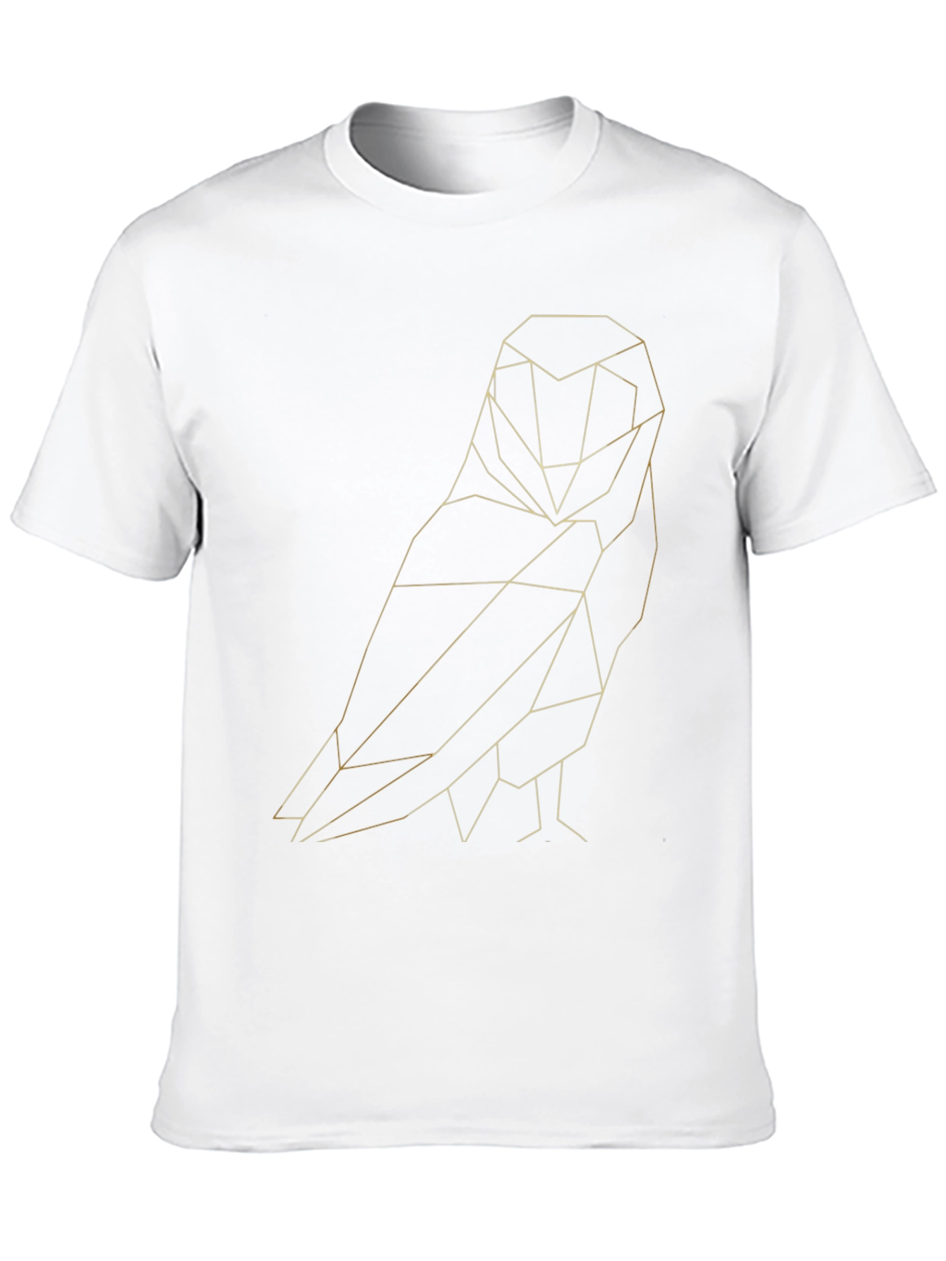 Geometric Owl Graphic Tee - Stylish Mens Black T-Shirt