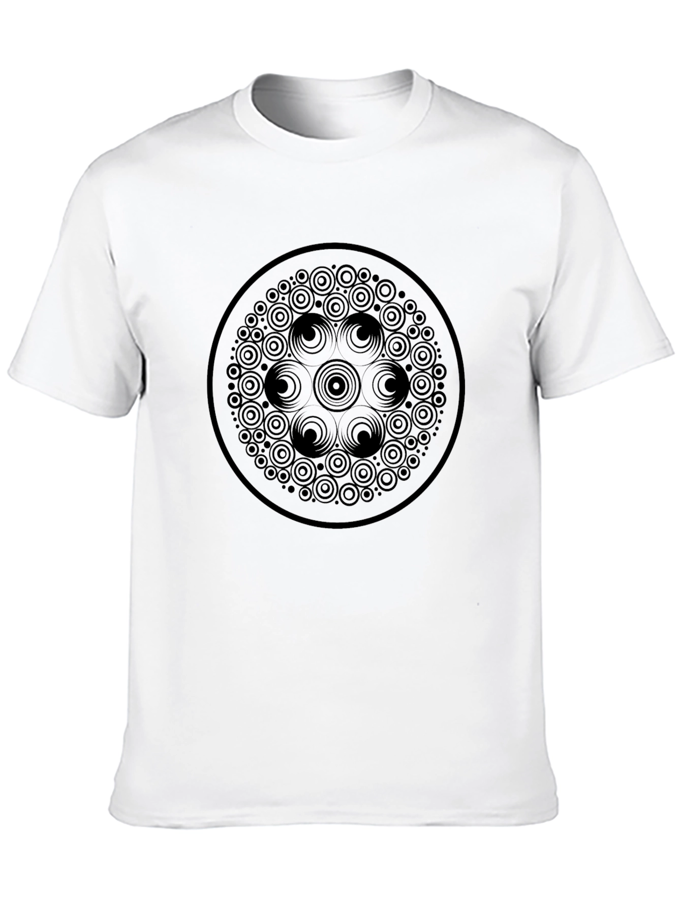 Geometric Circle Graphic Tee - Stylish Black T-Shirt