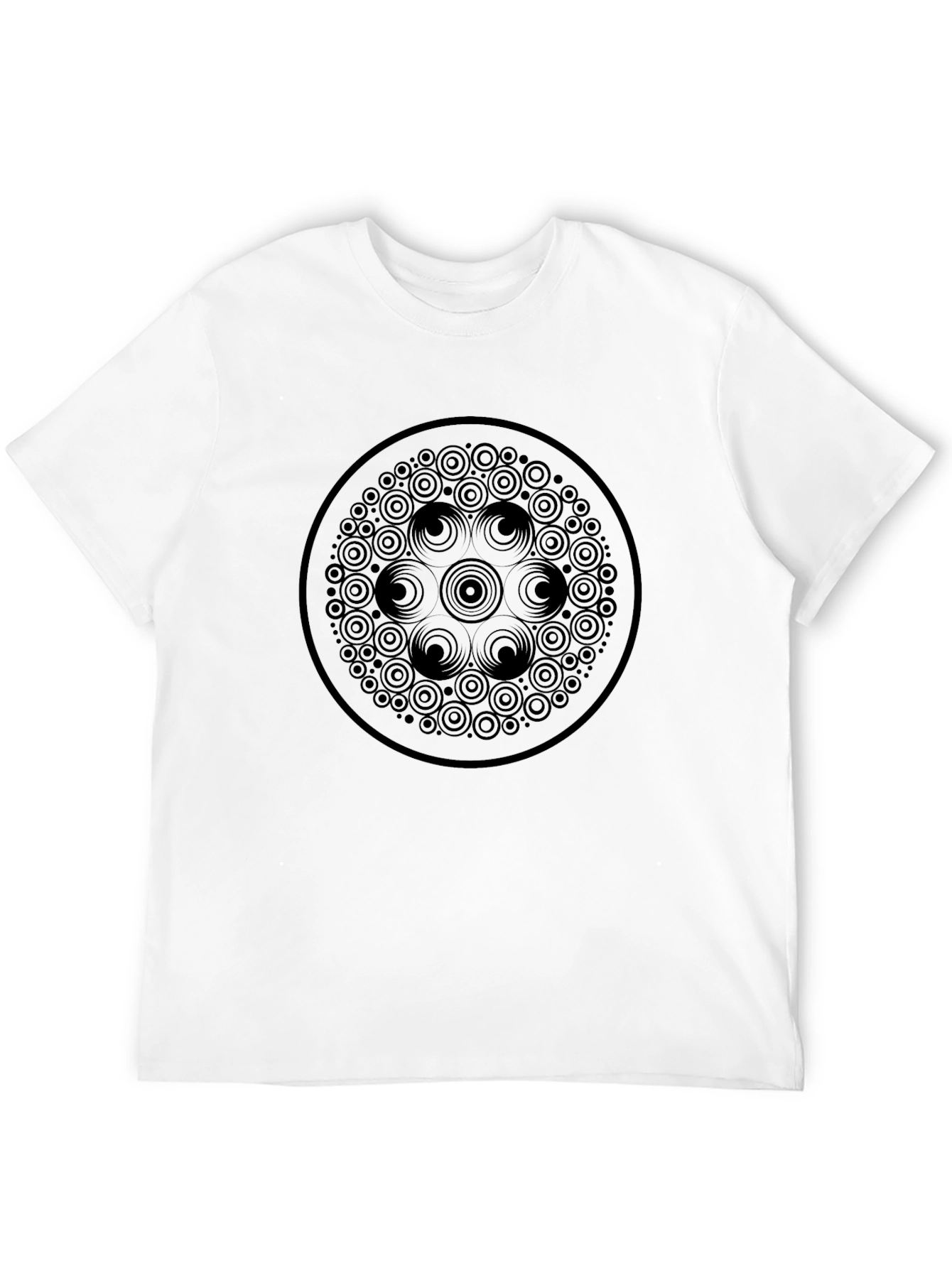 Geometric Circle Graphic Tee - Stylish Black T-Shirt
