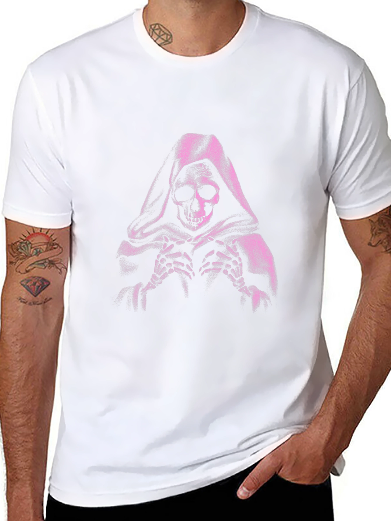 Grim Reaper Graphic T-Shirt - Black Cotton Blend