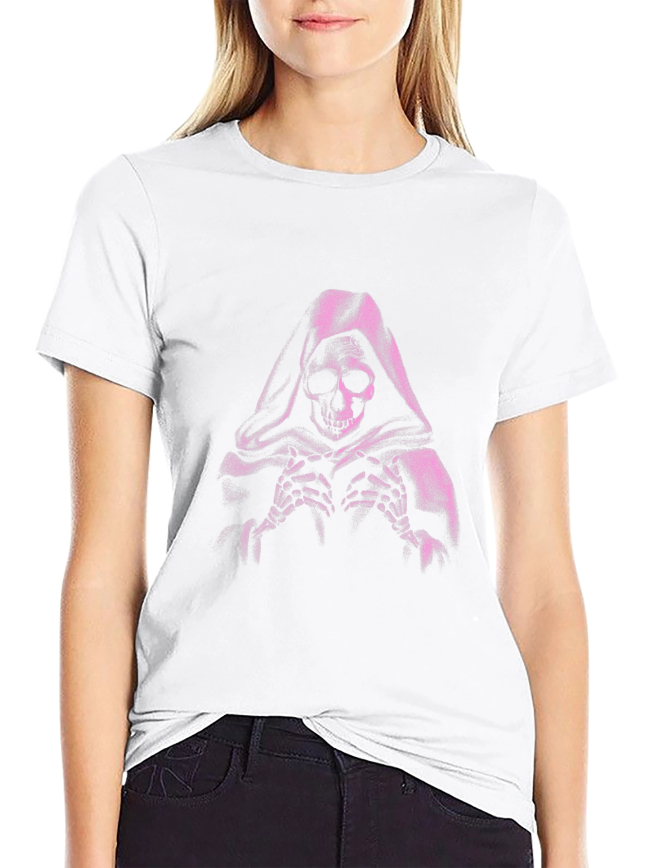 Grim Reaper Graphic T-Shirt - Black Cotton Blend