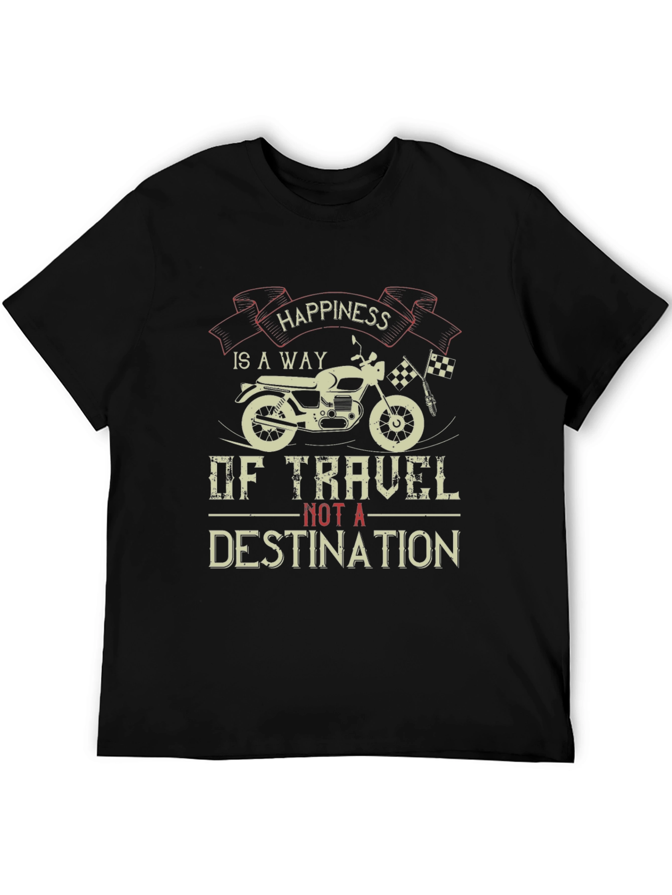 Happiness Is A Way Of Travel Black Graphic Tee