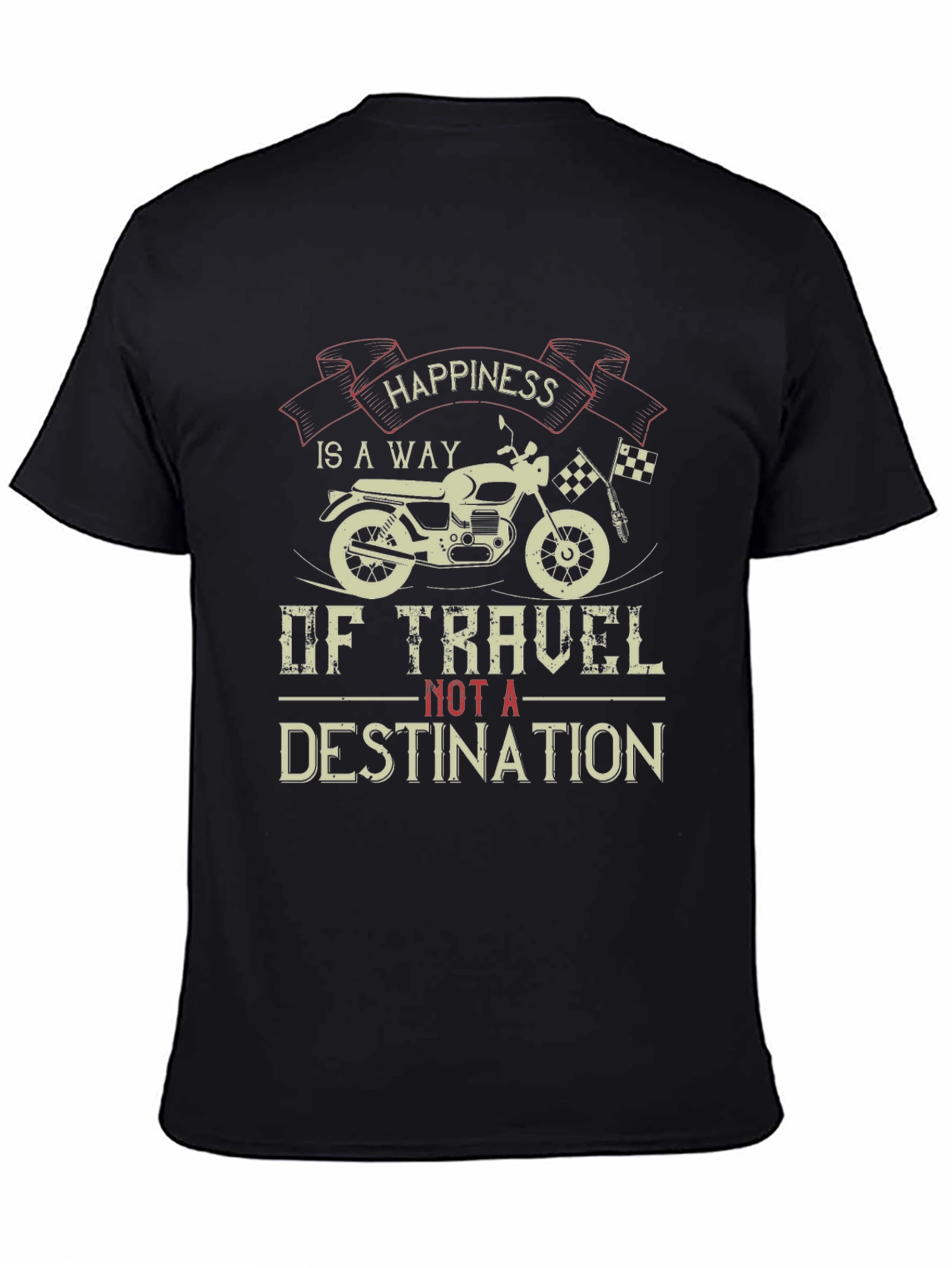 Happiness Is A Way Of Travel Black Graphic Tee
