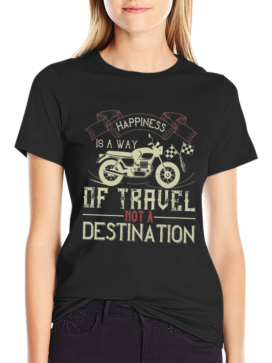 Happiness Is A Way Of Travel Black Graphic Tee