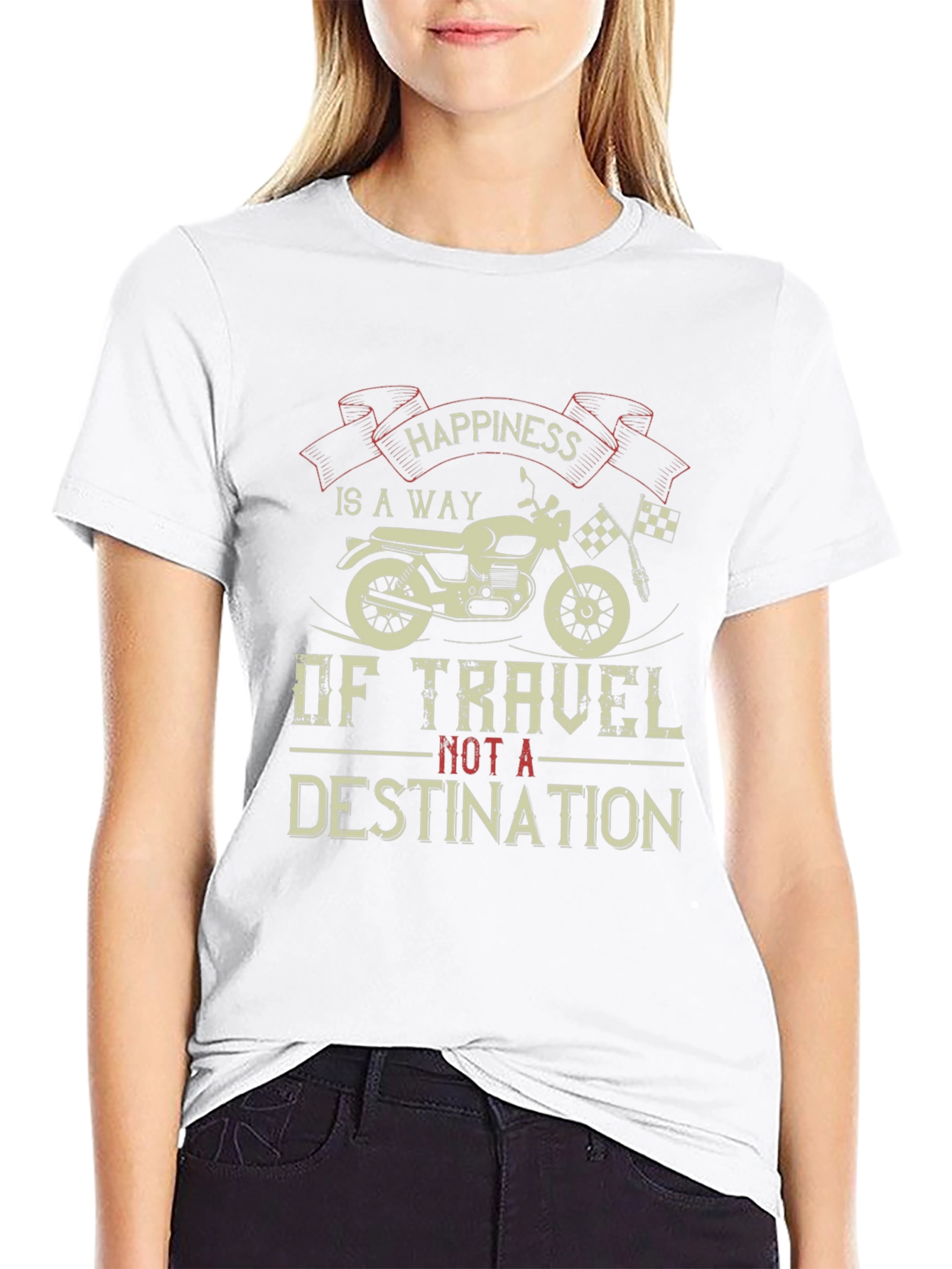 Happiness Is A Way Of Travel Black Graphic Tee