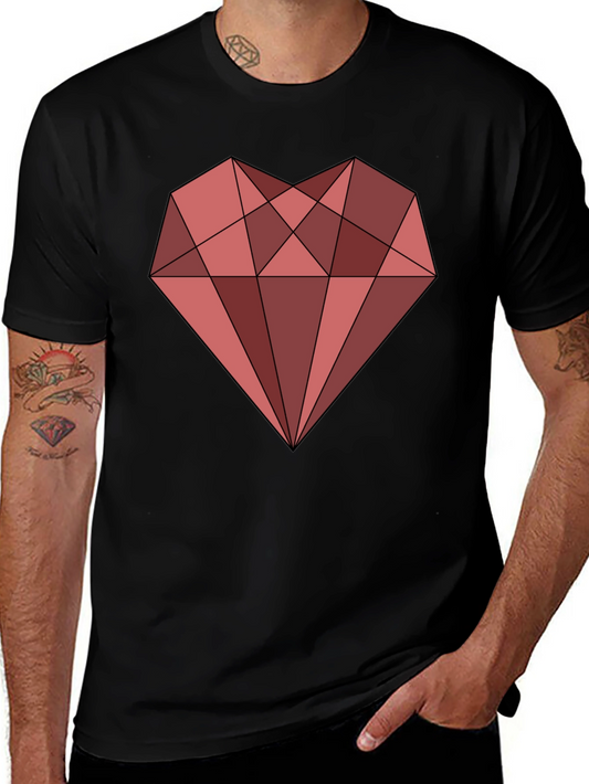 Geometric Heart Graphic Tee - Trendy Streetwear