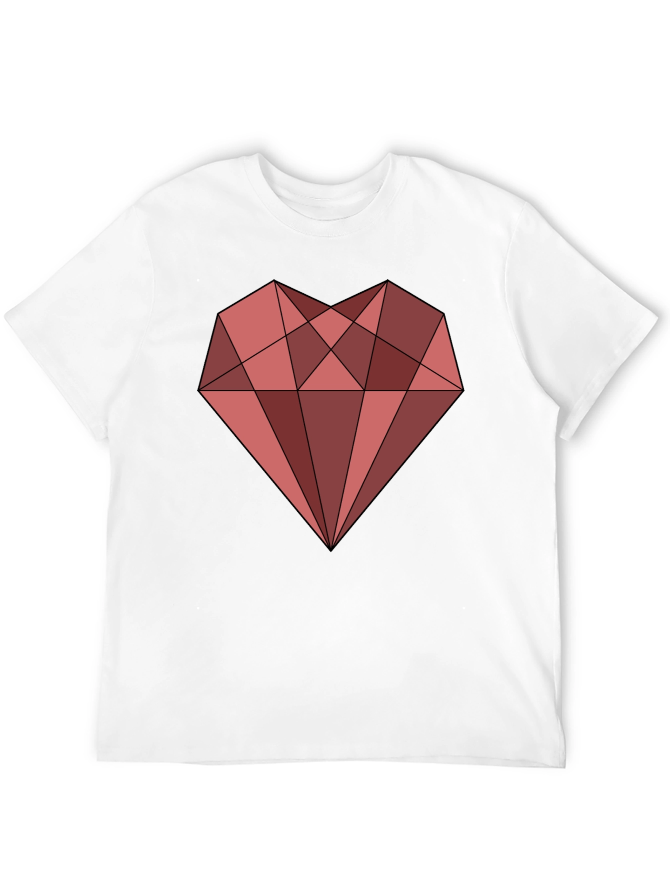Geometric Heart Graphic Tee - Trendy Streetwear