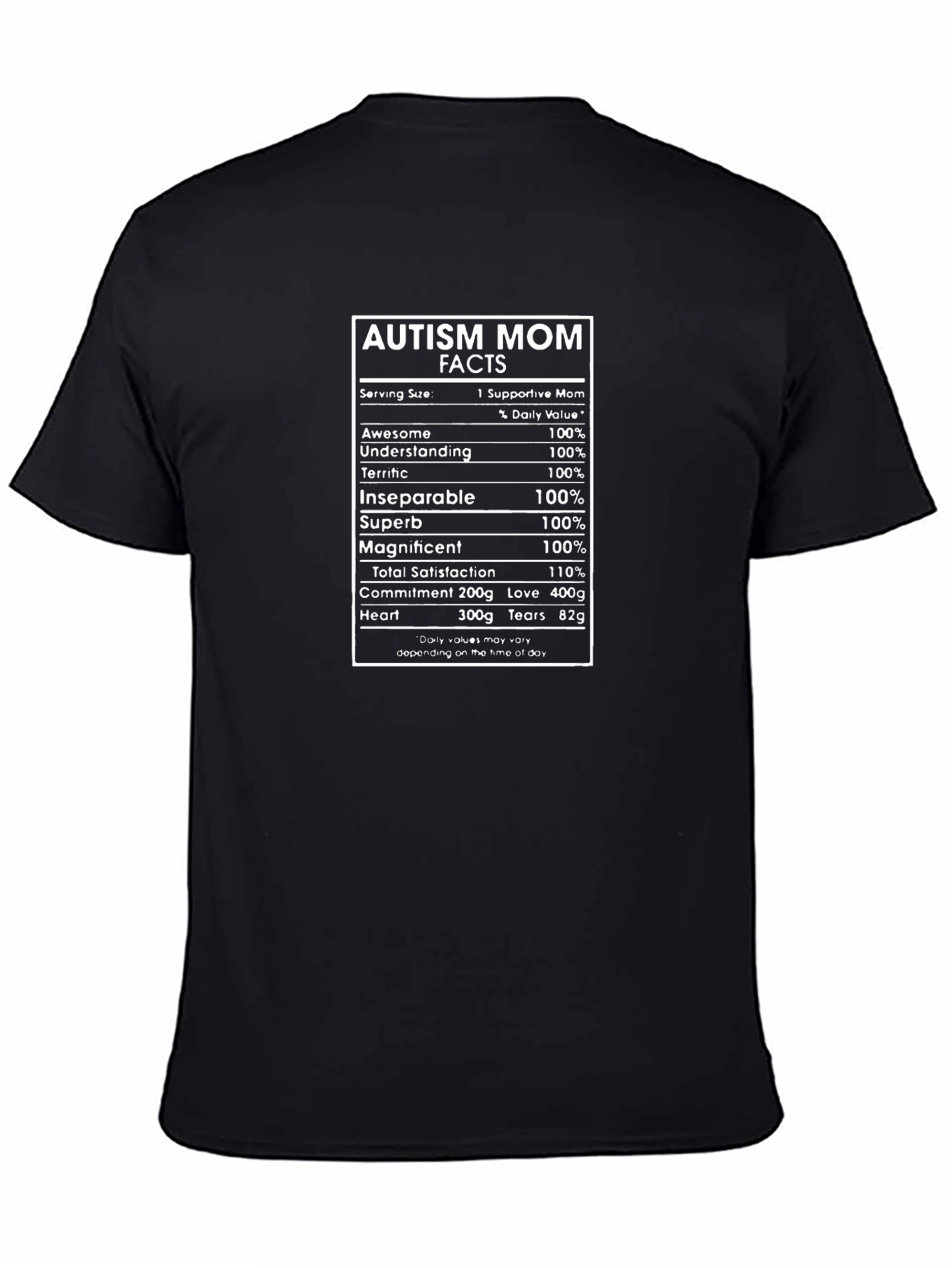 Autism Mom Facts T-Shirt: Supportive Awesome Understanding
