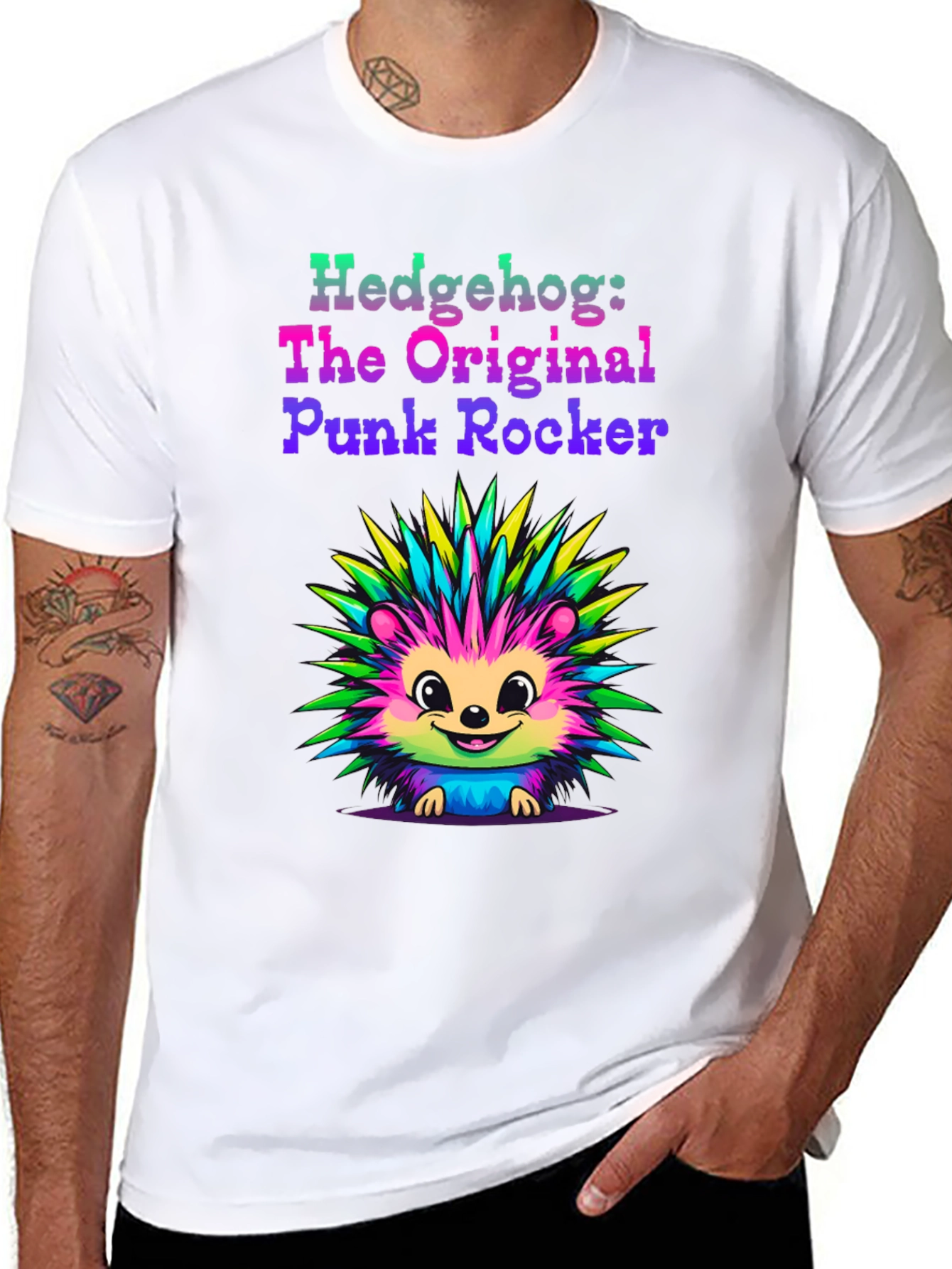Hedgehog Punk Rocker Graphic Tee