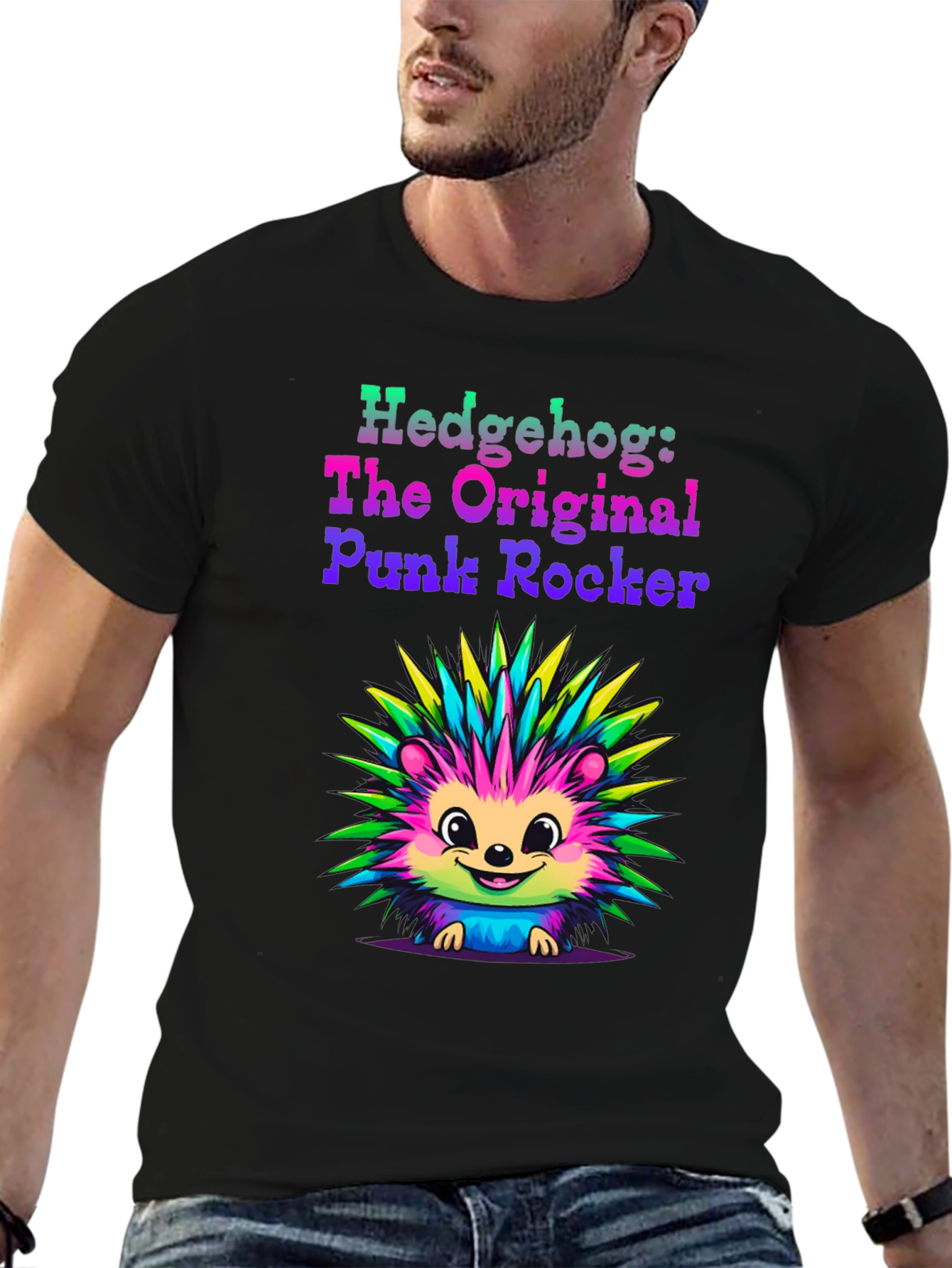 Hedgehog Punk Rocker Graphic Tee