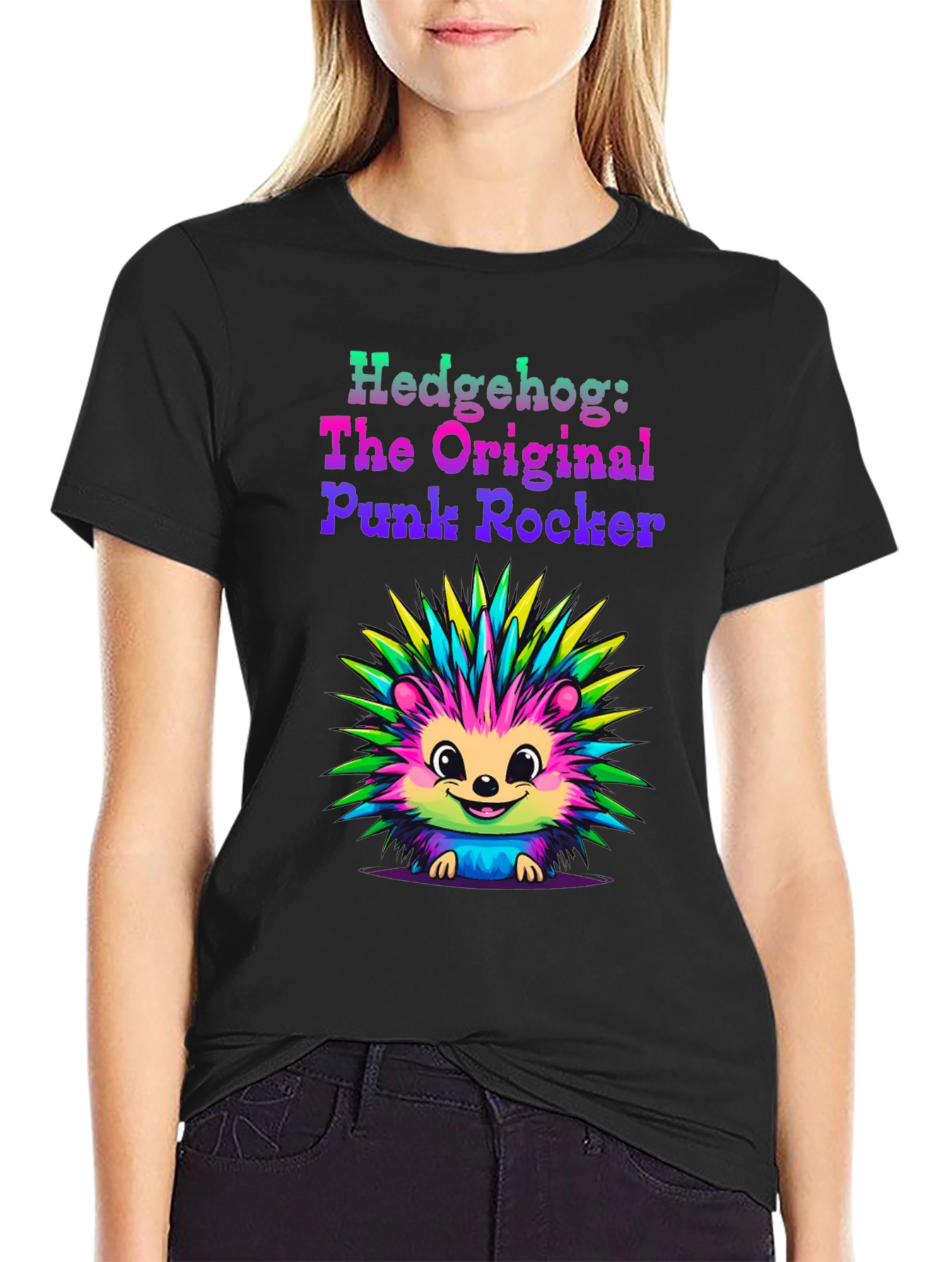 Hedgehog Punk Rocker Graphic Tee